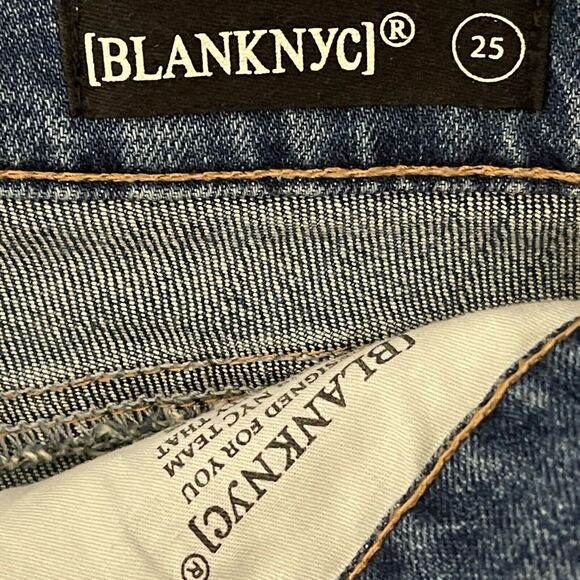 BLANKNYC Two Faced Mini Raw Hem Denim Y2K Jean Skirt Size 25 - Picture 4 of 8